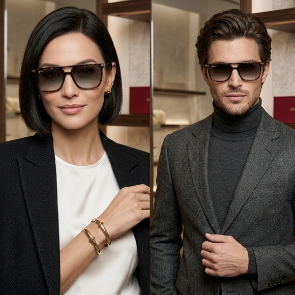 Salvatore Ferragamo SF966S Square Aviator Sunglasses Tortoise Made in Italy - Picture 9 of 10